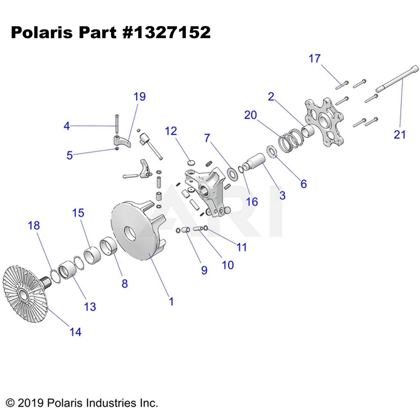 Polaris RZR XP Turbo / Turbo S OEM Primary Clutch 2211626 (2021) | 50 Caliber Racing