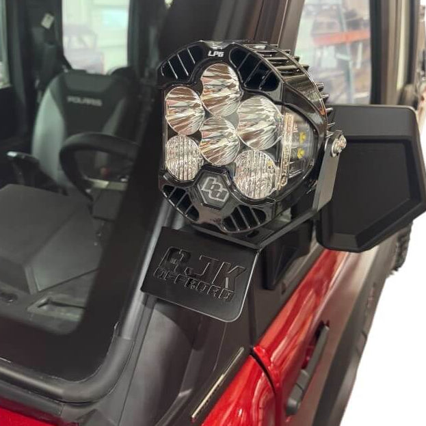 Polaris Ranger XD 1500 A-Pillar Light Mounts by AJK Offroad, installed view 2