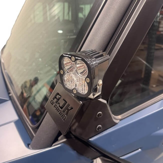 Can-Am Defender HD10 / HD11 A-Pillar Light Mounts by AJK Offroad, top view