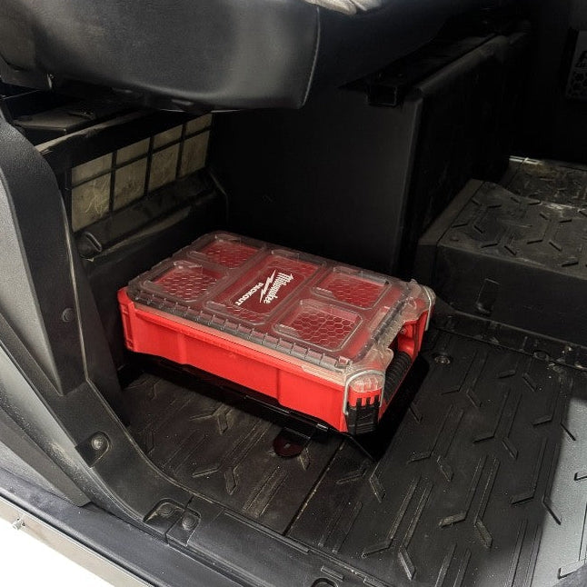 Kawasaki Ridge Under Seat Packout Mount by AJK Offroad, installed view 2