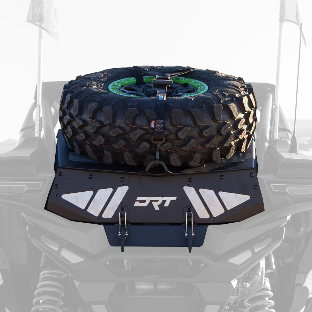 Kawasaki Teryx H2 Tire Carrier Trunk Enclosure System by DRT Motorsports, product view 2