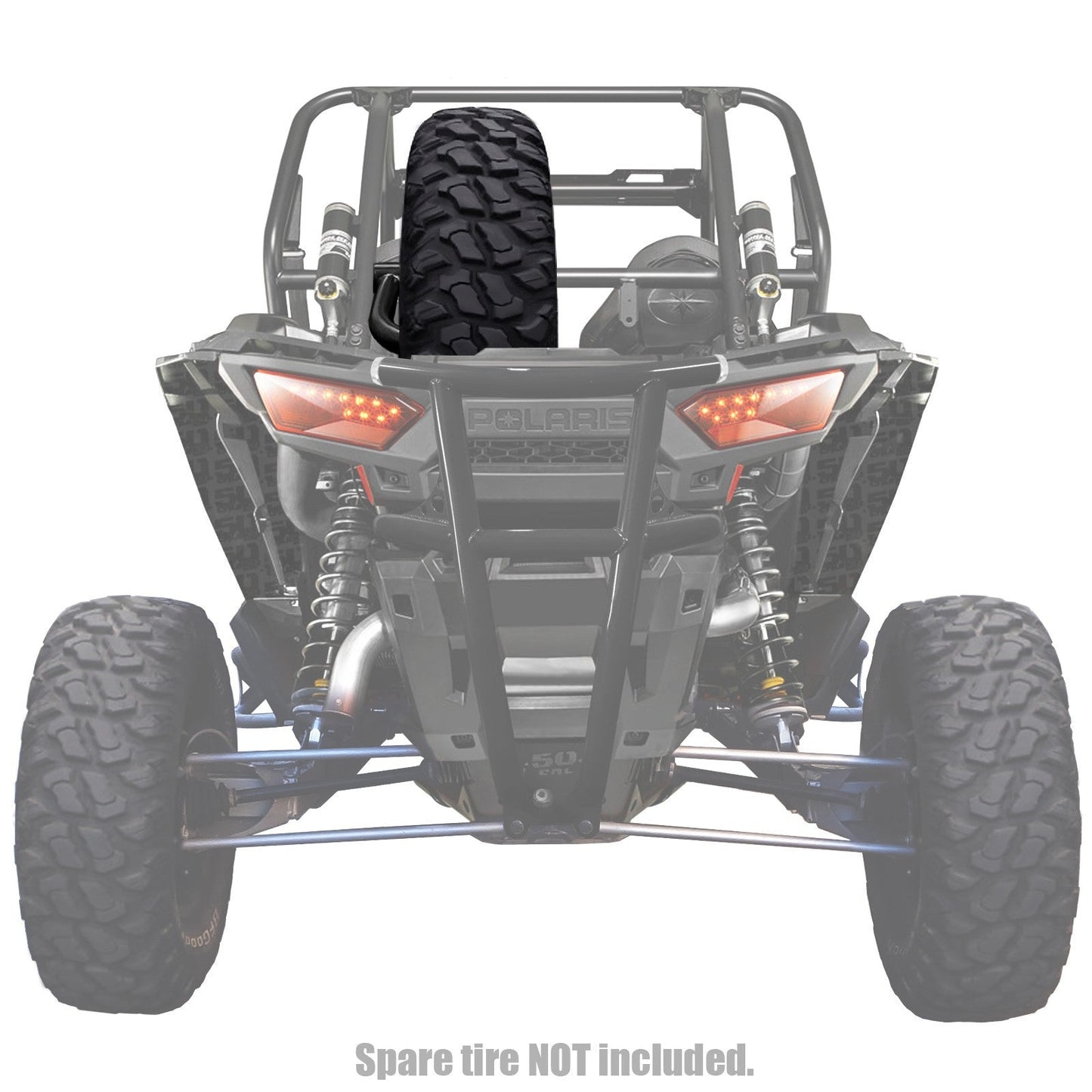 Polaris RZR XP 1000 Clamp-On Spare Tire Carrier UTV - Studio View | 50 Caliber Racing