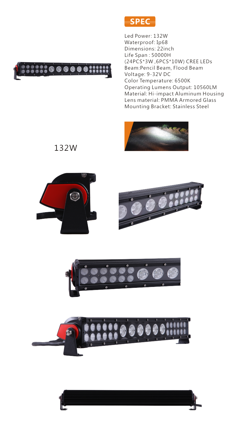 22 Inch Remote Controlled LED Light Bar SxS Off-Road - Top View | 50 Caliber Racing