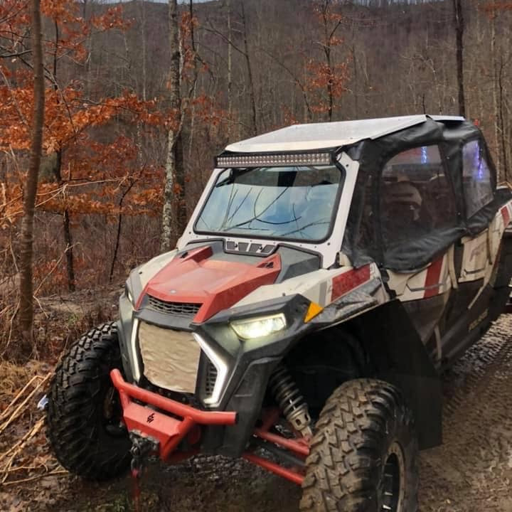 Polaris RZR Turbo S Race Style Front Winch Bumper SxS Off-Road - Top View | L&W Fab