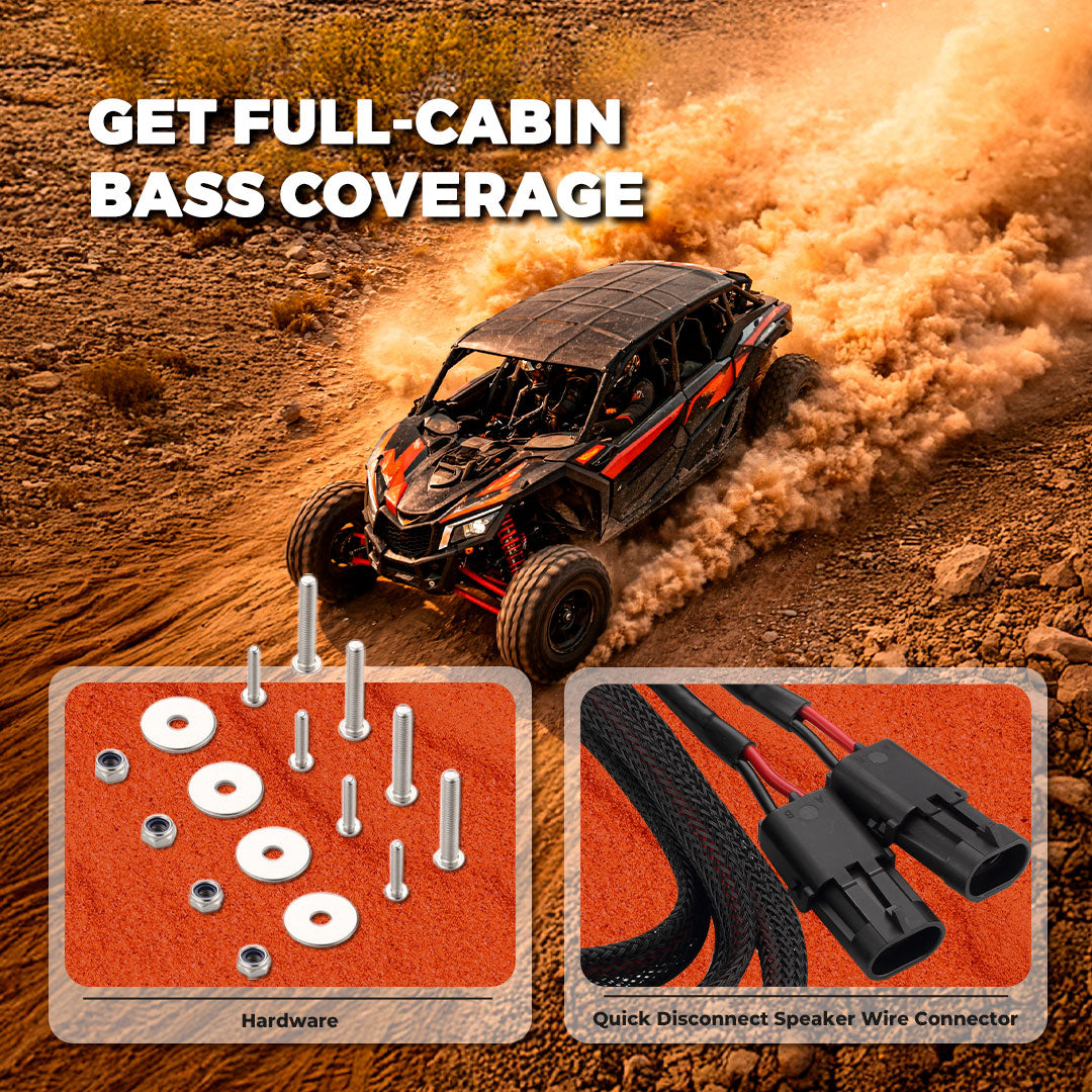Can-Am Maverick X3 Driver Side Under Seat 10" Subwoofer Enclosure | DS18