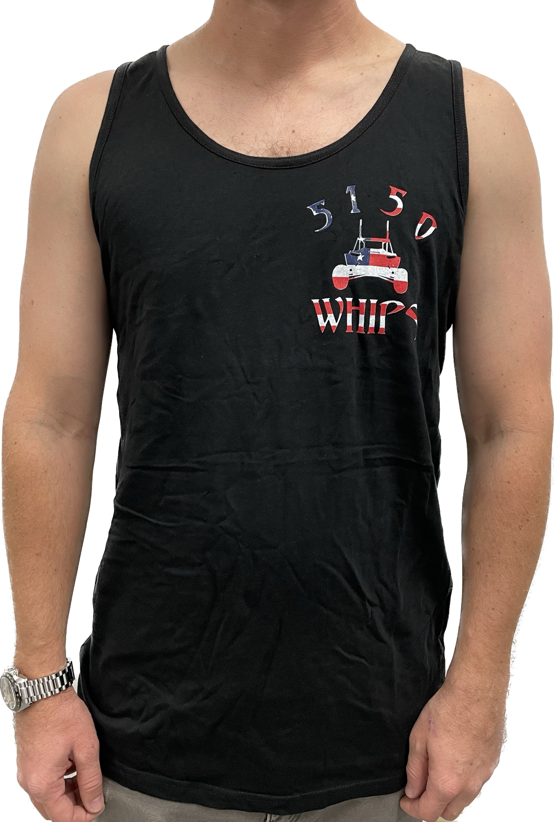 Front American Flag 5150 Whips Logo Mens Tank Top 5150 Whips