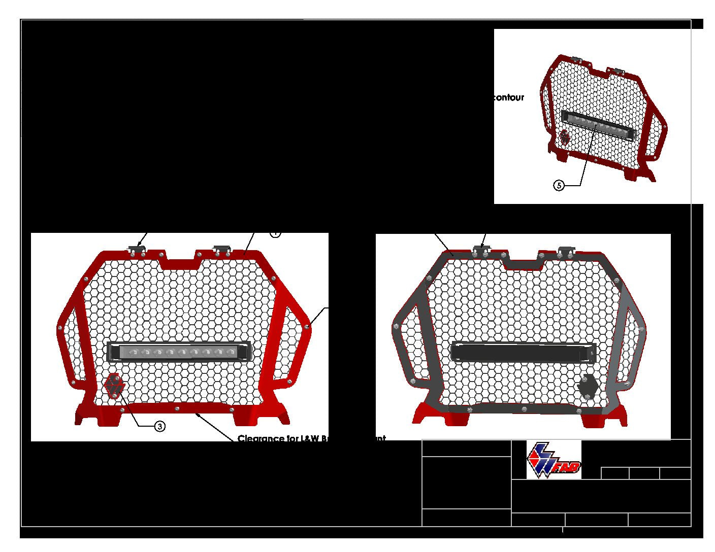 Polaris RZR Turbo S Front Snap-In Grille with Light Bar