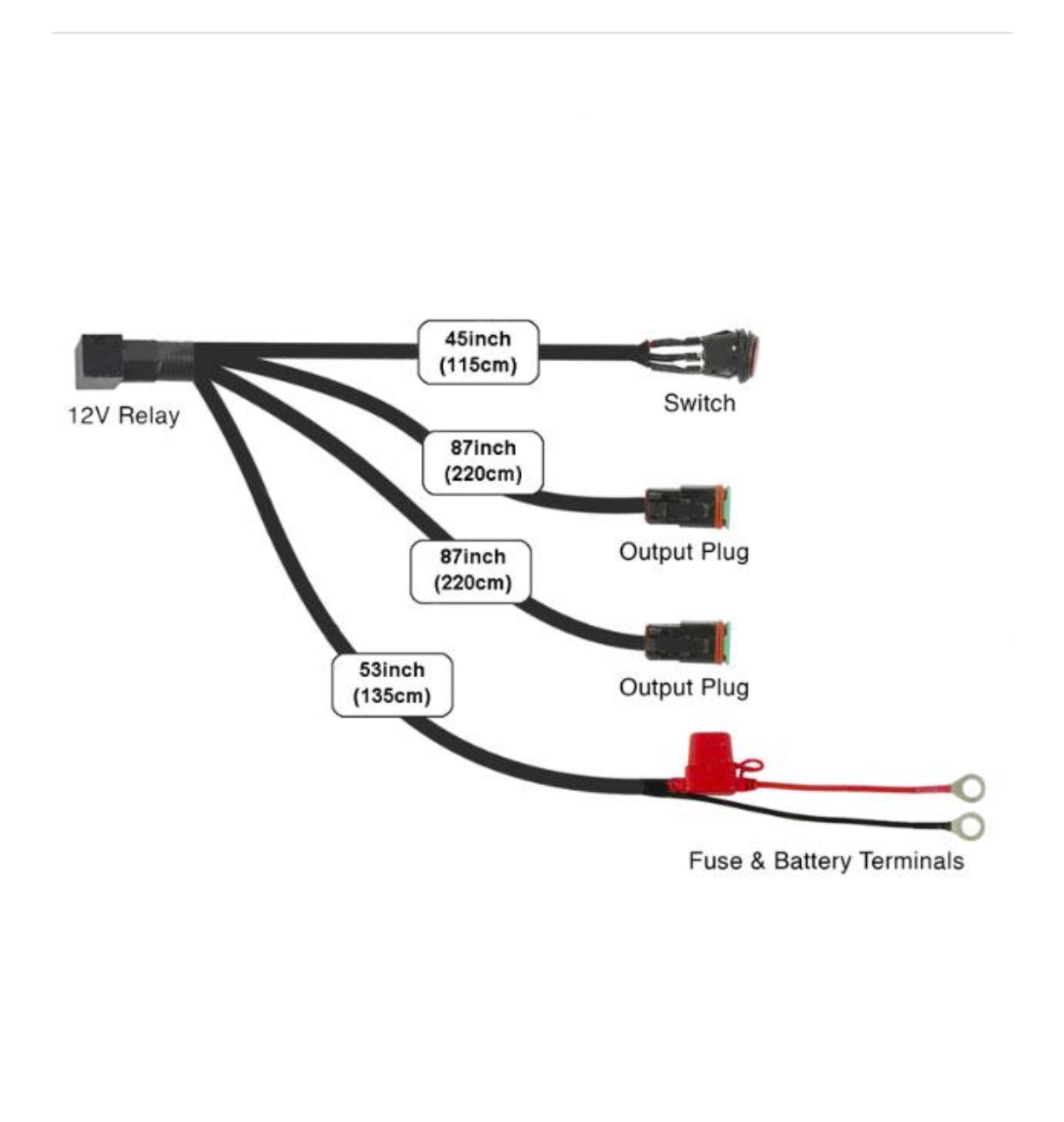 Dual Spotlight 3-Way Wiring Harness Side by Side - Angle View | All Terrain Concepts