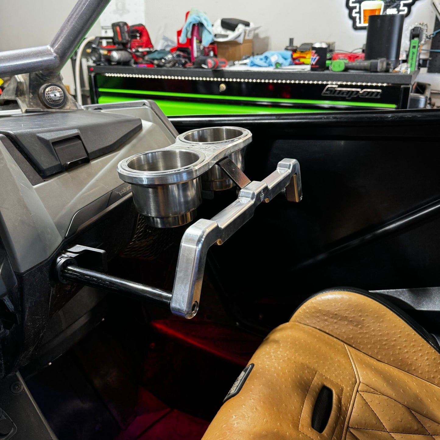 Polaris RZR Pro R / Pro S Pro XP / Turbo R Grab Handle Cup Holder Side by Side - Angle View | L&W Fab