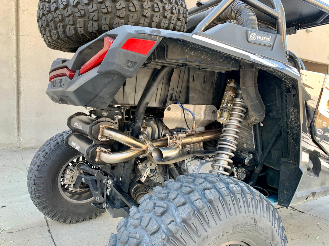 Polaris RZR Turbo Side Piece Header Pipe with Electronic Cutout