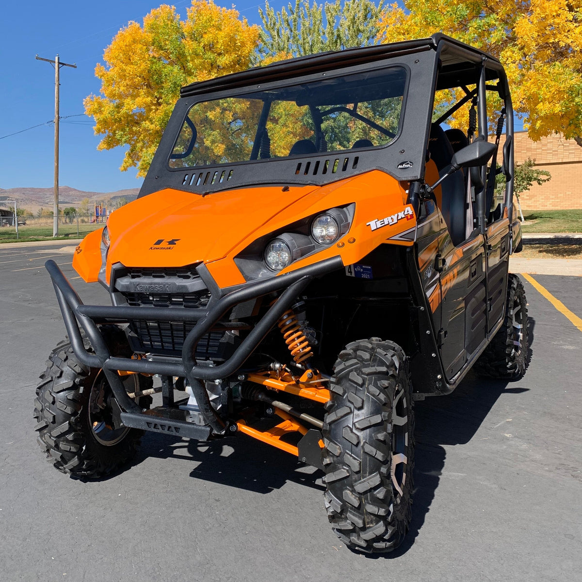 Kawasaki Teryx Front Glass Windshield by Alpha Windshields, product view