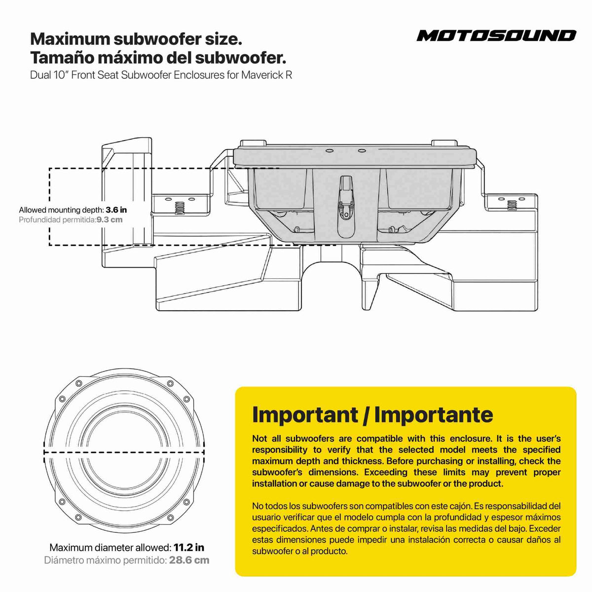 Can-Am Maverick R Dual 10" Front Subwoofer Enclosures | MOTOSOUND