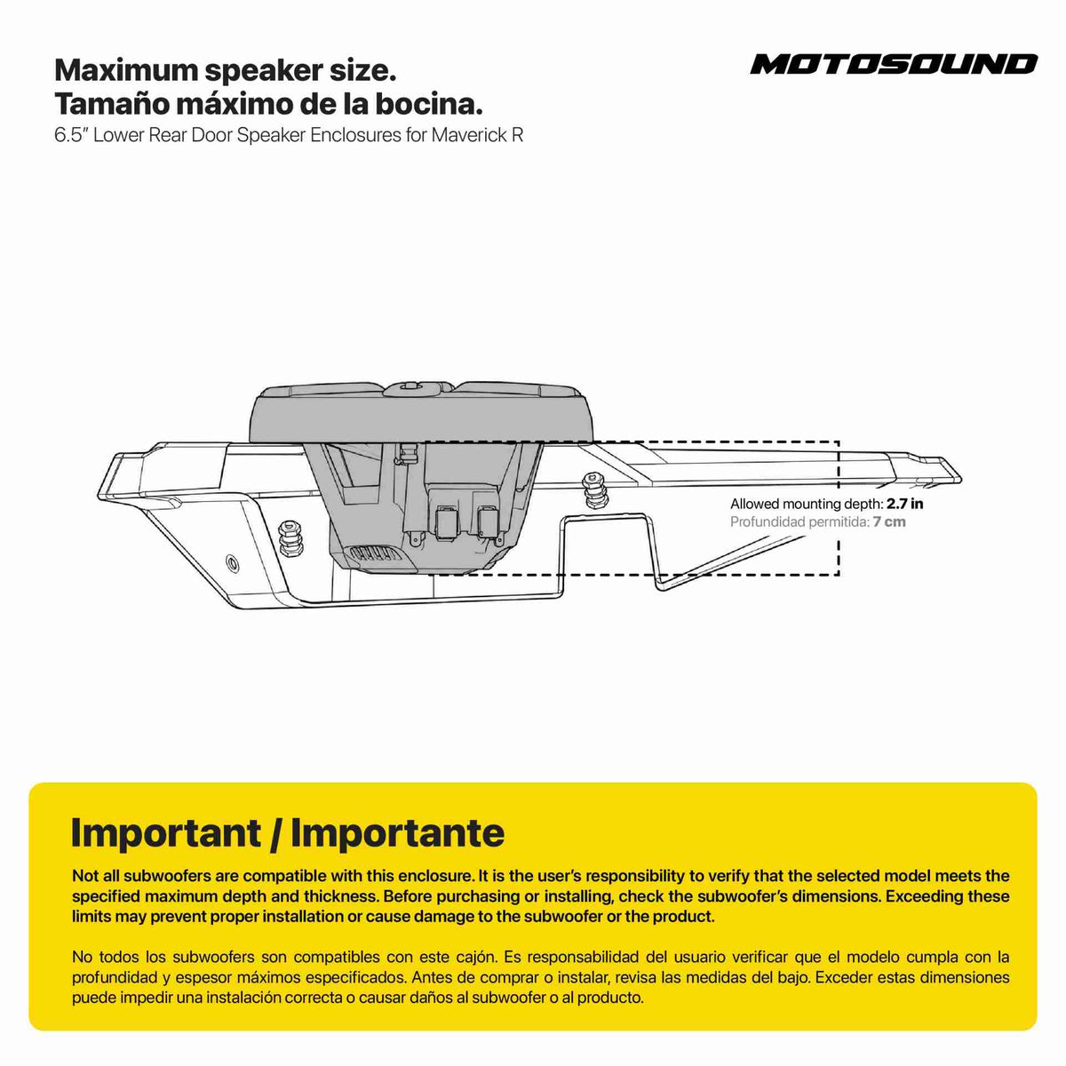 Can-Am Maverick R Rear Lower Door Speaker Enclosures | MOTOSOUND
