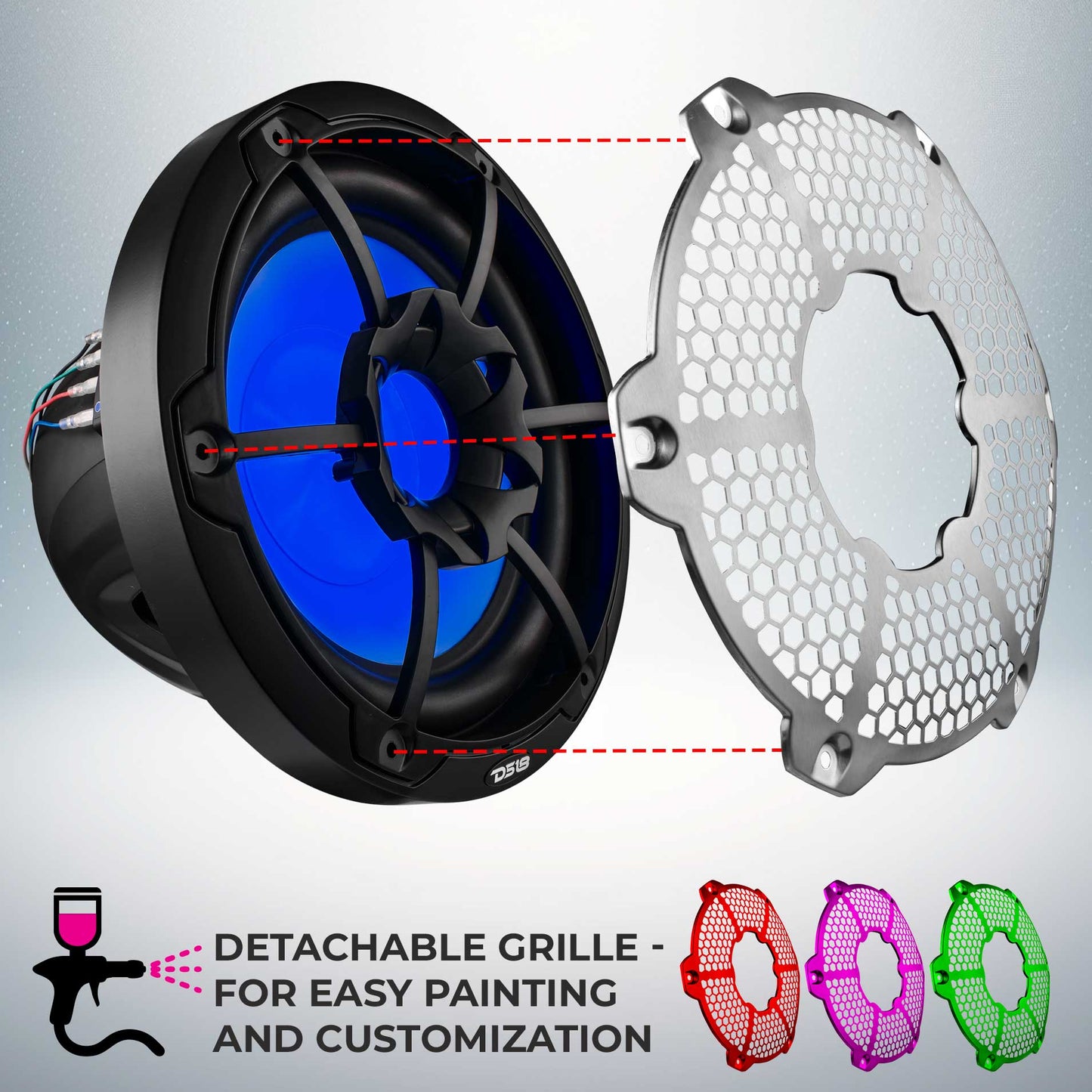 NXL 10" Marine Subwoofer with LED RGB Lights (Black)