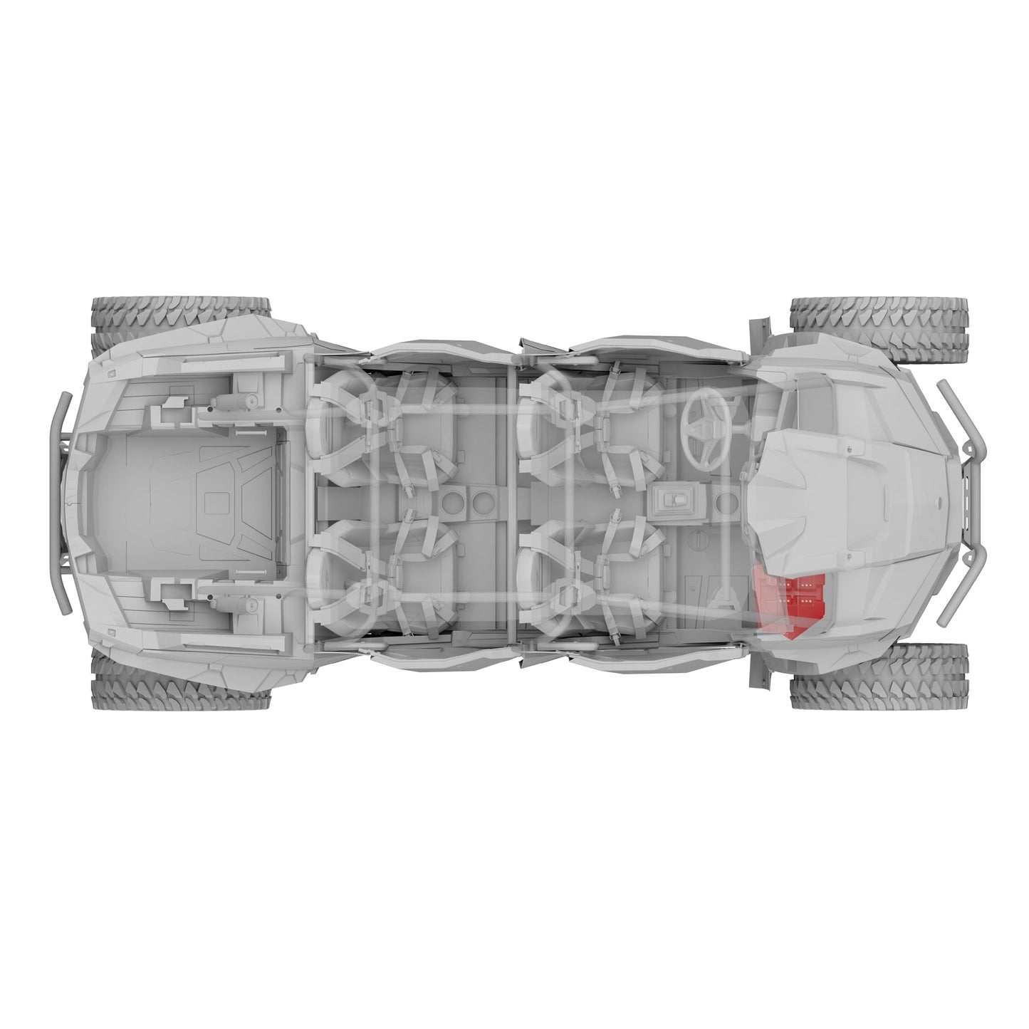 Polaris RZR Glove Box 10in Subwoofer Loaded Enclosure SxS Part - Installed View | DS18