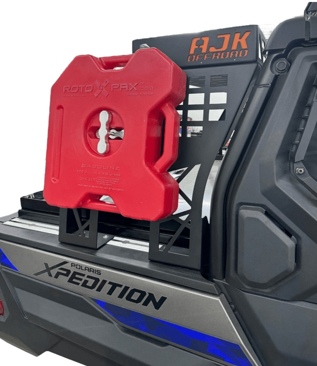 Polaris Xpedition Headache Rack 3/4 Rack by AJK Offroad Side View with RotoPax