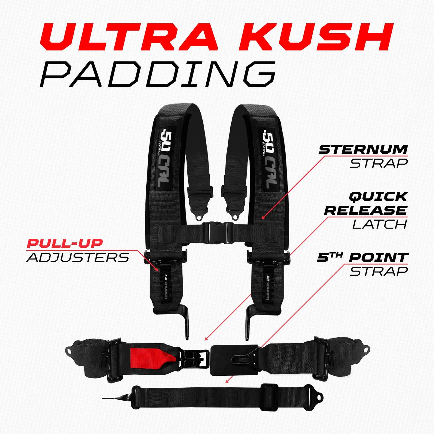 SFI Approved 5-Point Racing Seat Harness | 50 Caliber Racing