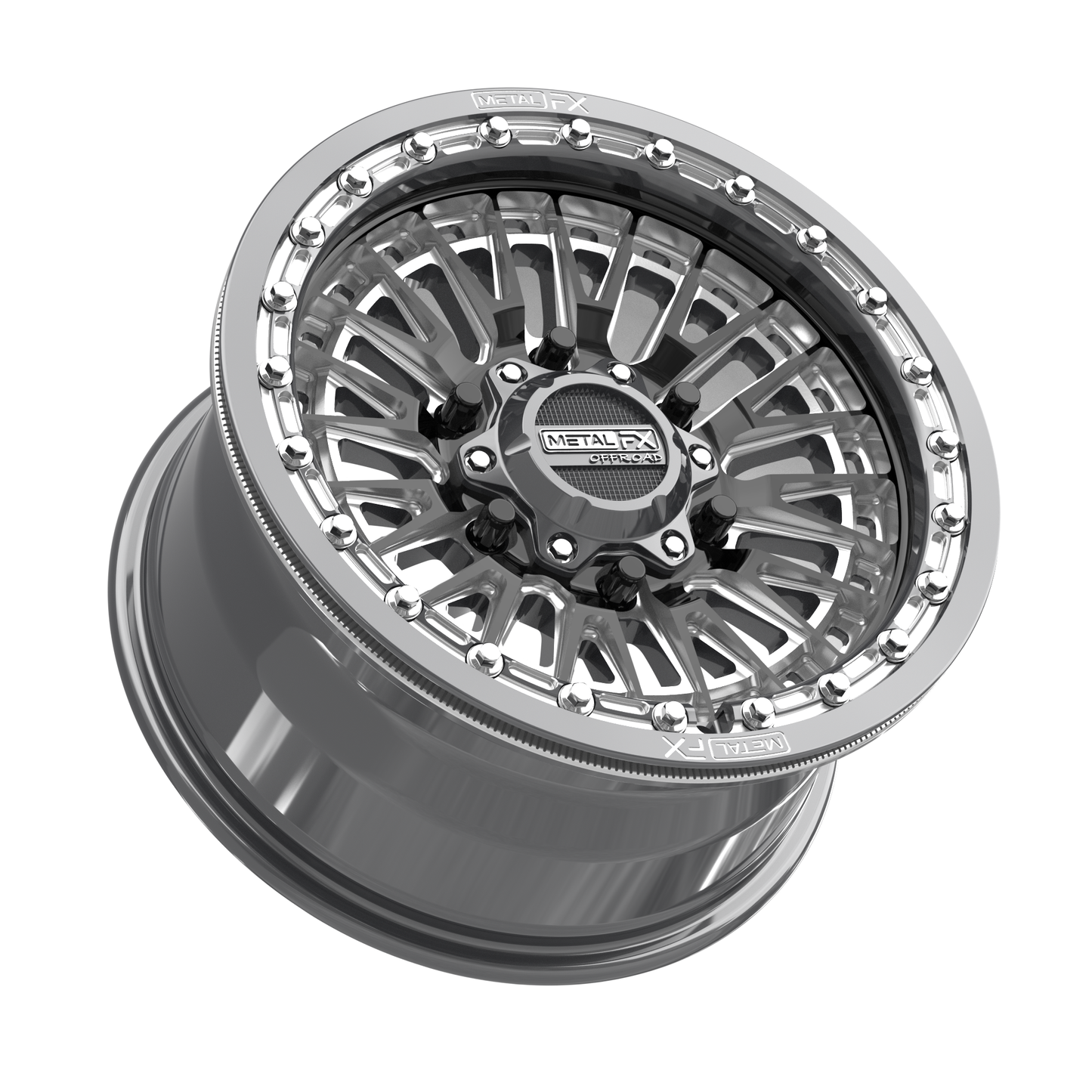 Slayer 6R UTV Beadlock Wheel (Gunmetal Contrast Cut) Metal FX Offroad