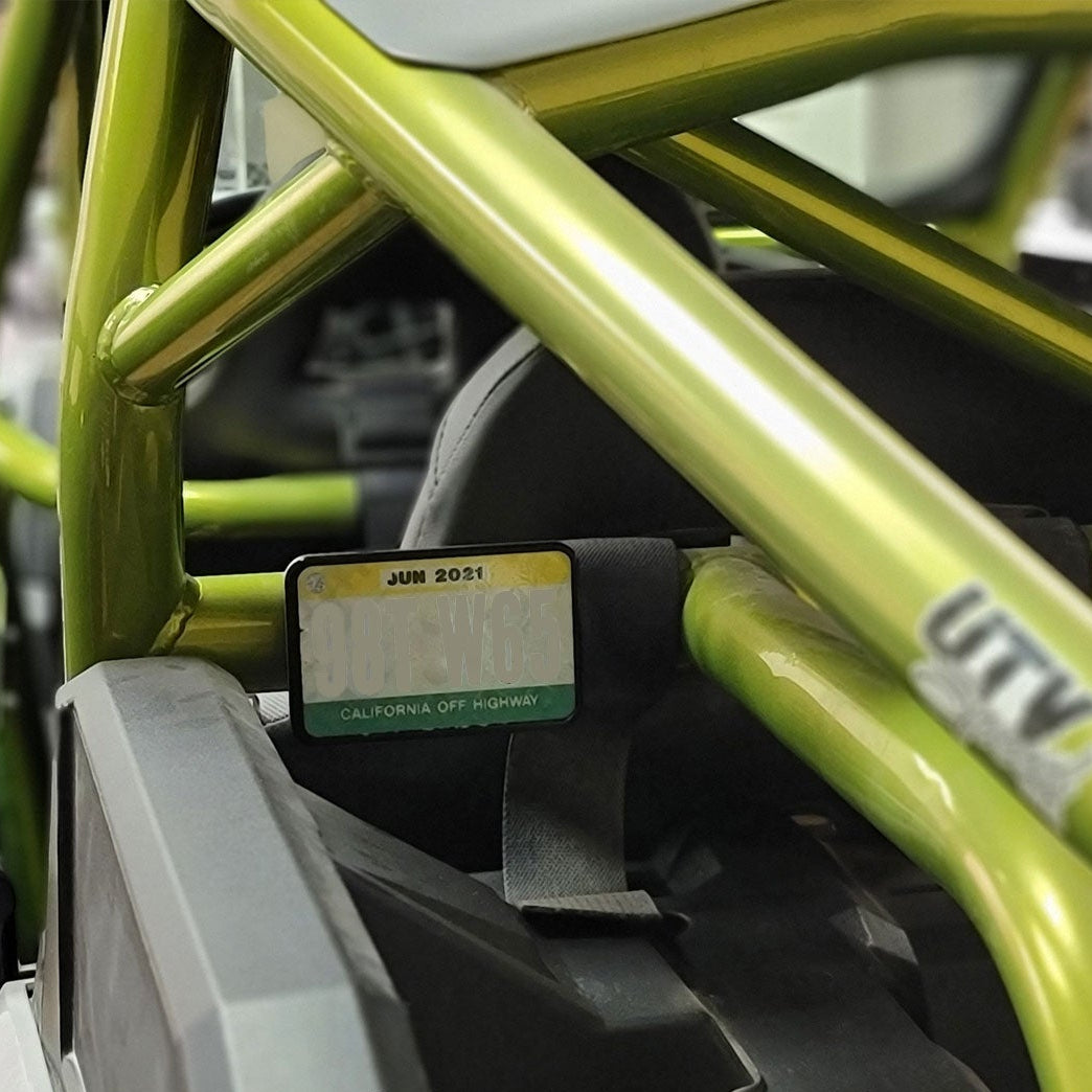 Billet Aluminum Registration Sticker Plate with Roll Cage Mount