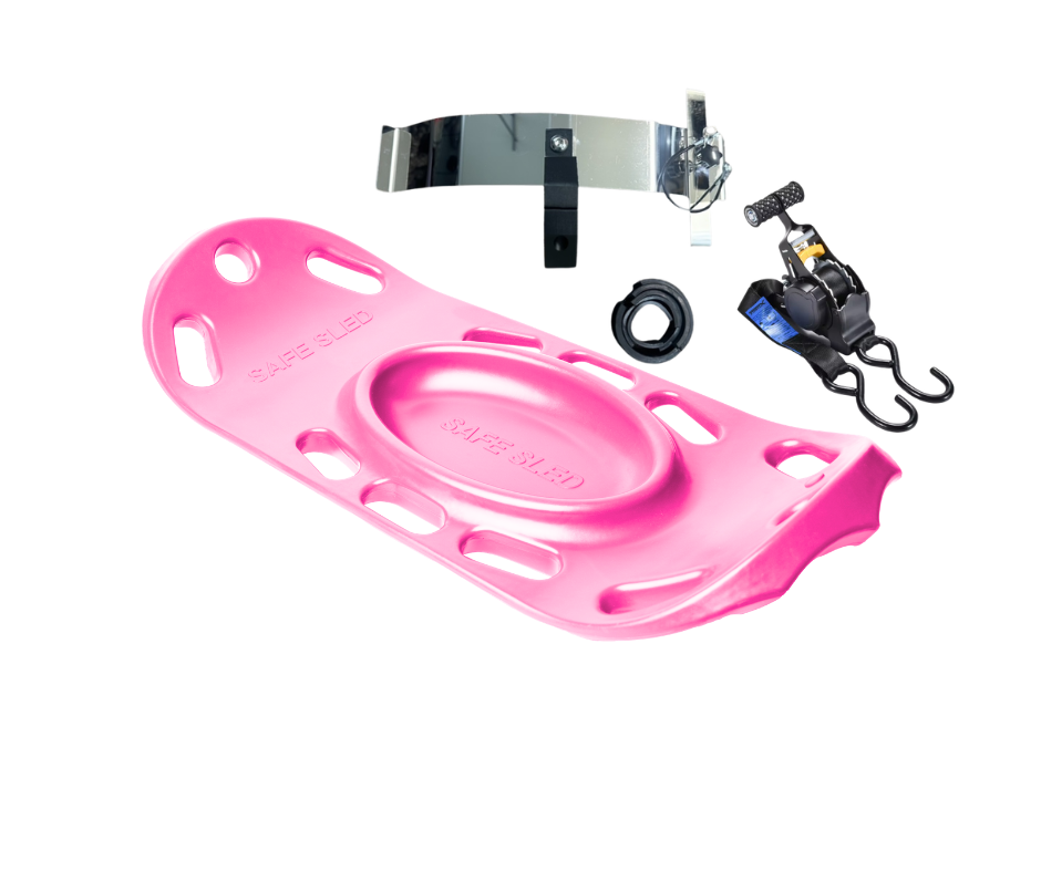 Pink Safe Sled Mount / 2 Ratchet Strap Bundle | Safe Sled