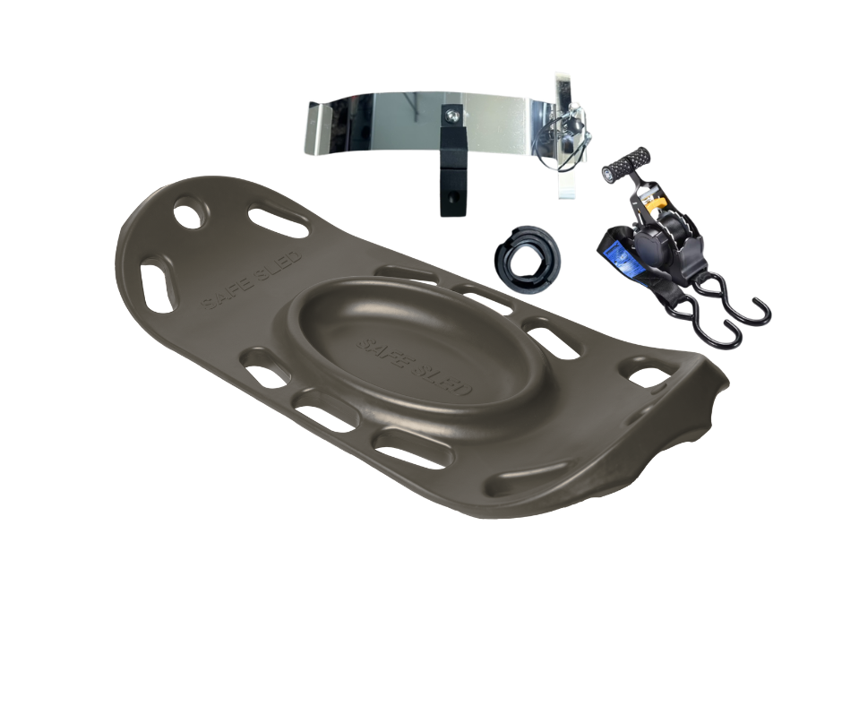 Black Safe Sled Mount / 2 Ratchet Strap Bundle | Safe Sled