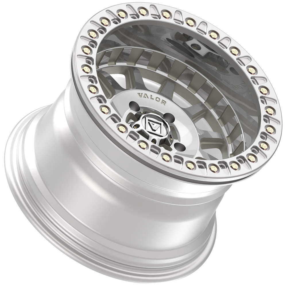 V09 UTV Raw Machined Beadlock Wheel (15x10 0mm 5x114.3) Valor Offroad
