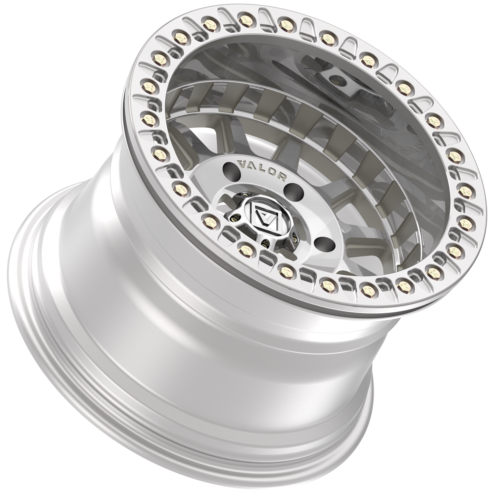 V09 UTV Raw Machined Beadlock Wheel (15x10 0mm 6x139.7) Valor Offroad