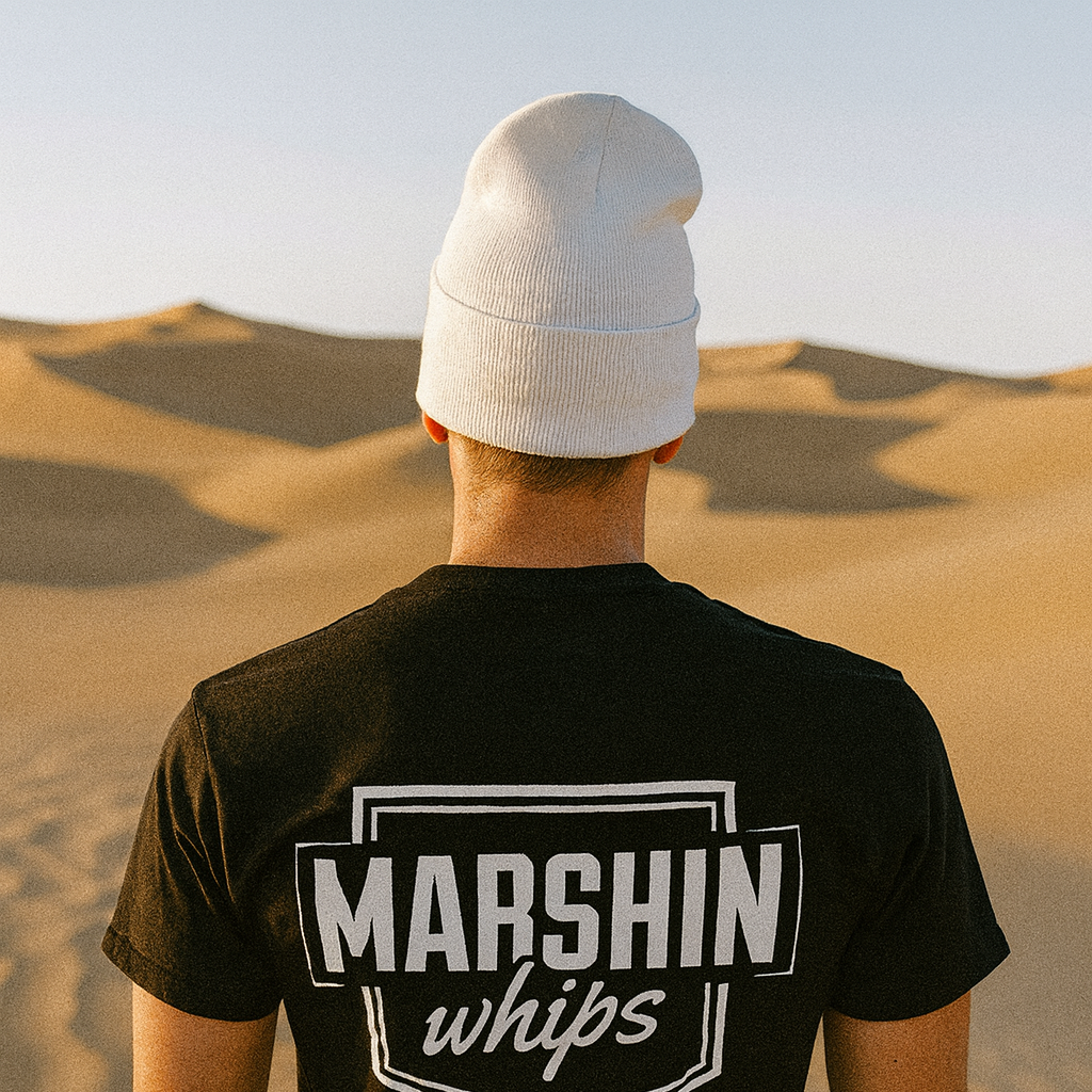 White Beanie with Black Embroidered Logo