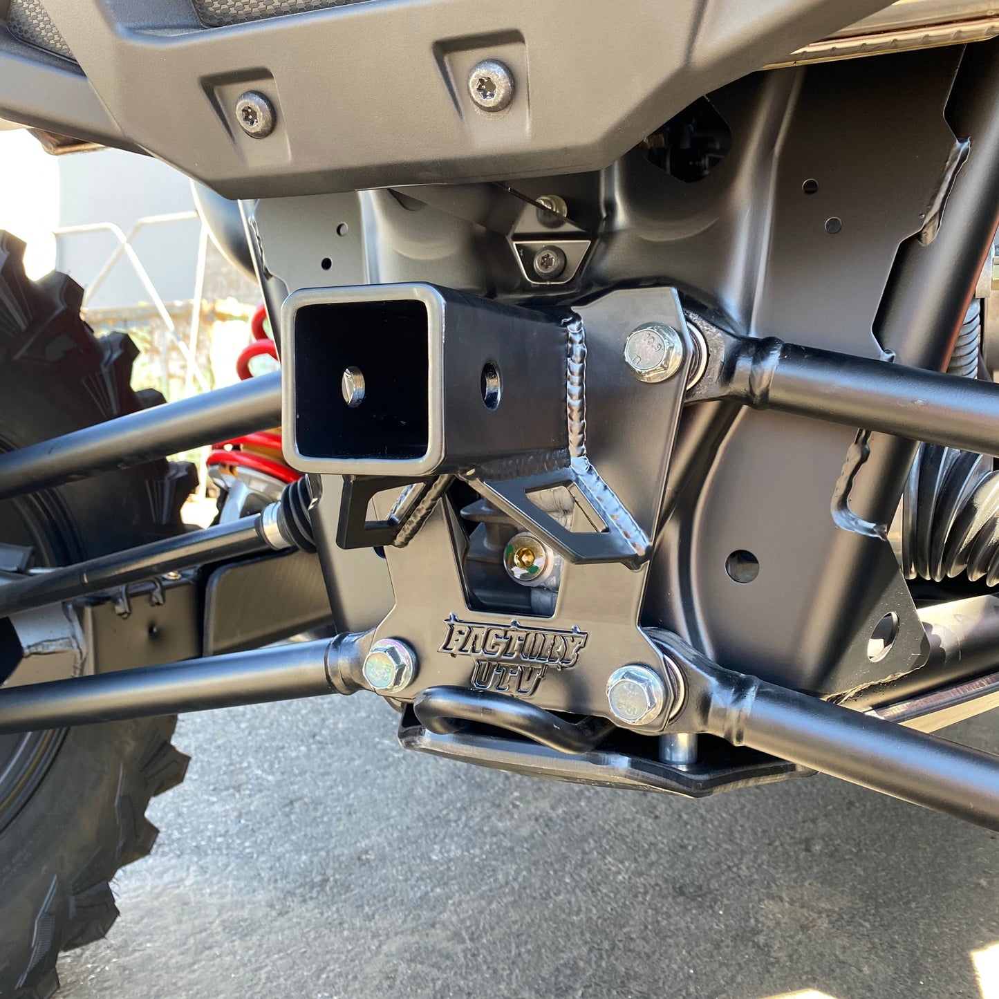 Polaris RZR XP 1000 (2017-2023) Radius Rod Plate Hitch Receiver UTV - Front View | Factory UTV
