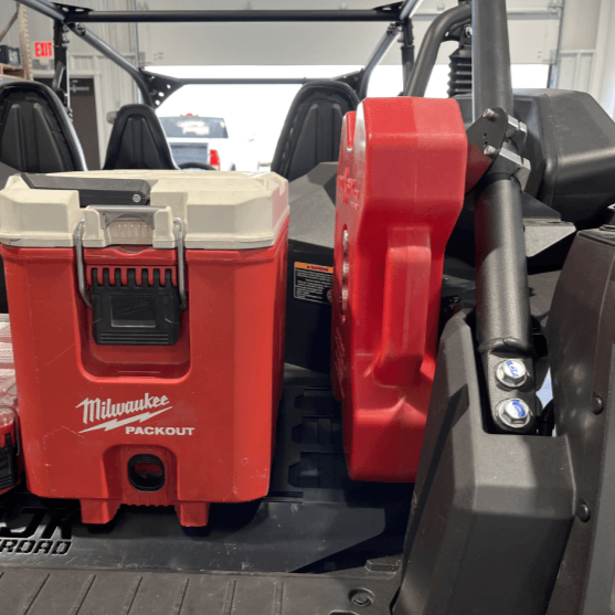 Kawasaki Teryx KRX Rotopax Mount by AJK Offroad, installed view 2