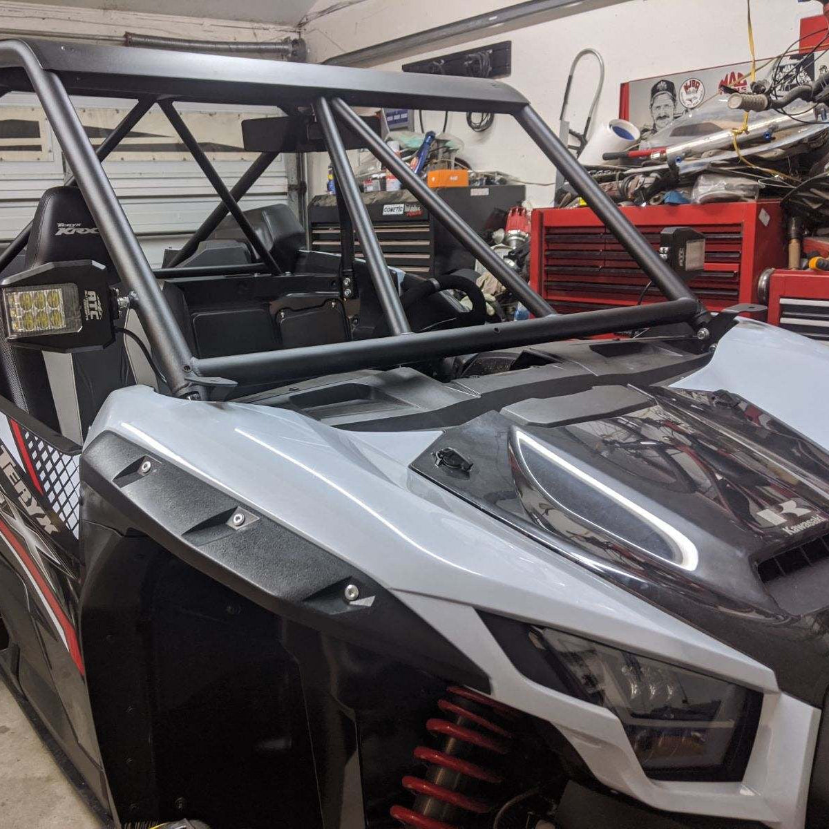 Kawasaki Teryx KRX A-Pillar Light Mounting Brackets Side by Side - Angle View | All Terrain Concepts