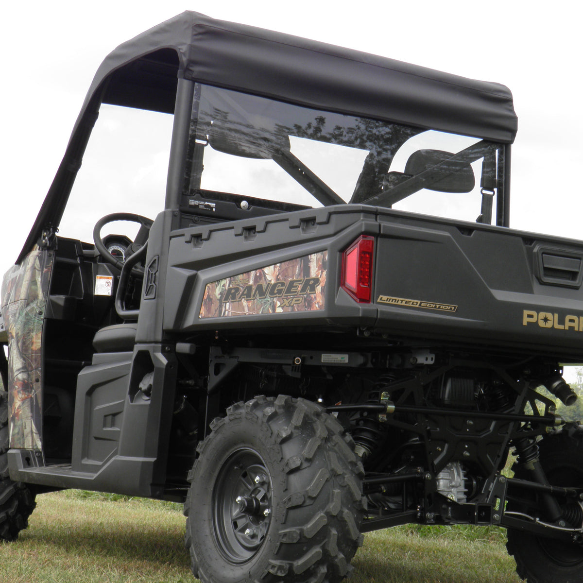 Polaris Ranger 900 / 1000 Vinyl Windshield & Roof Enclosure by 3 Star UTV, top view 2