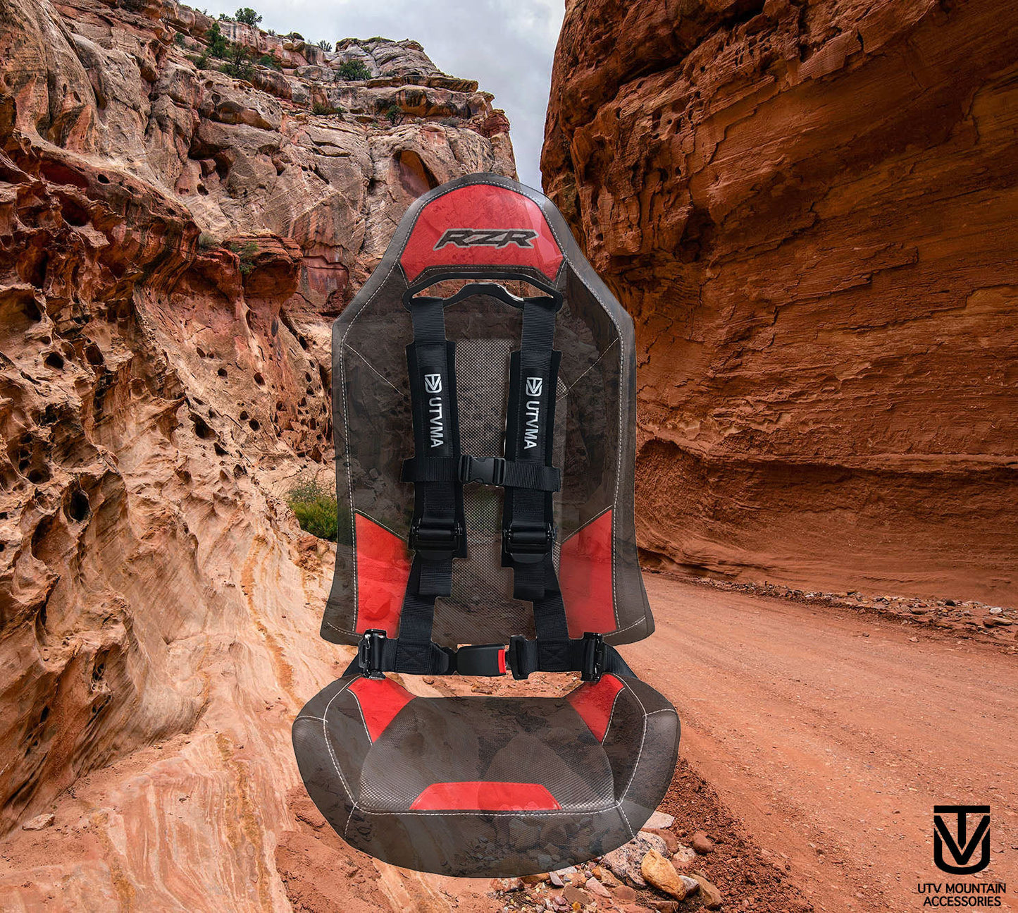 Polaris RZR 4-Point Harness Seat Pass Through Kit with Override Clip