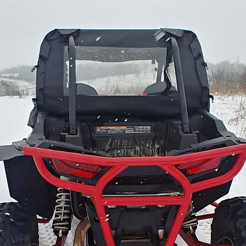 Polaris RZR Upper Doors & Rear Windshield Enclosure by 3 Star UTV, rear view 3
