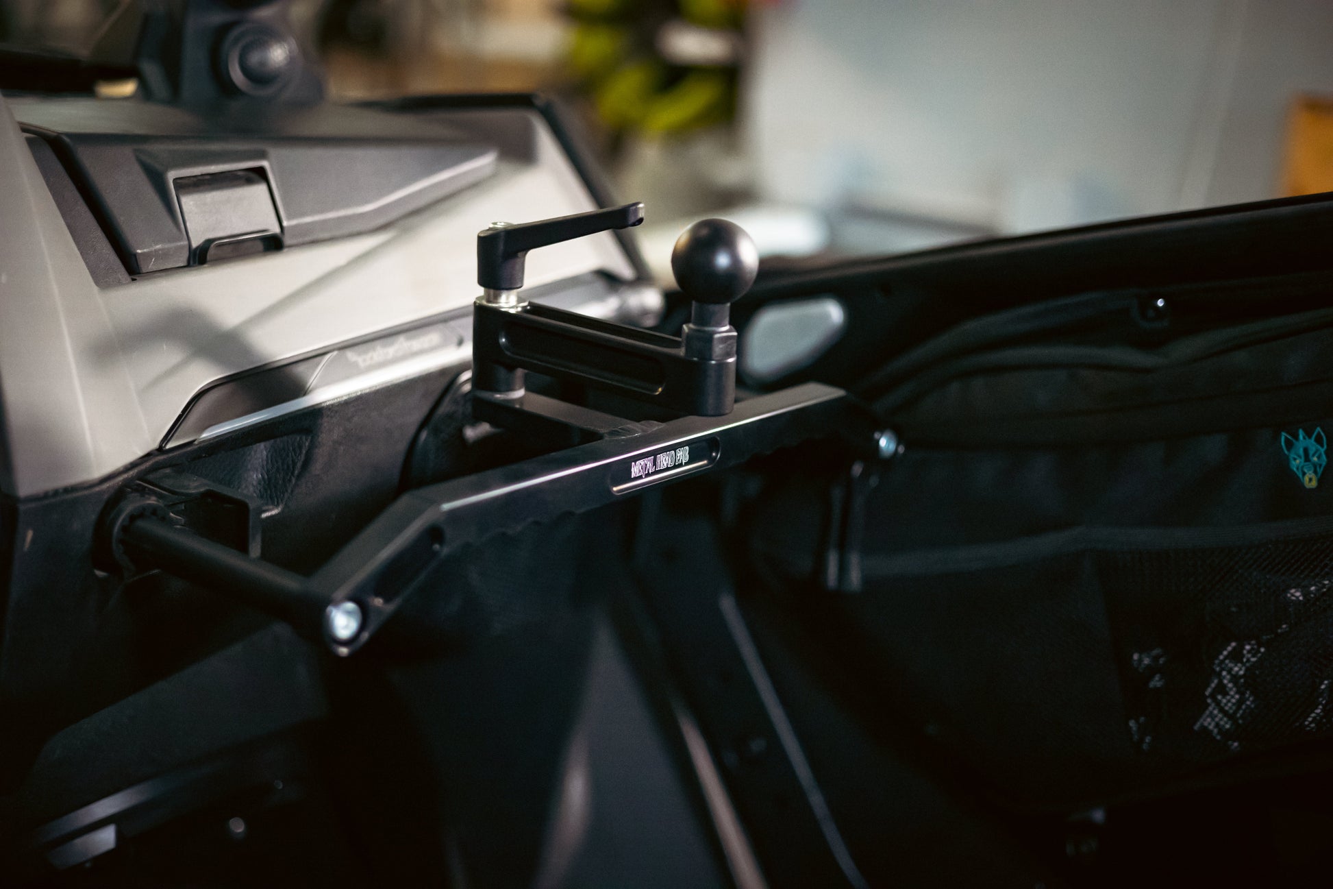 RZR Pro XP/R Metal Head Mount showcasing GPS and accessory integration for UTV Pros, enhancing off-road versatility.