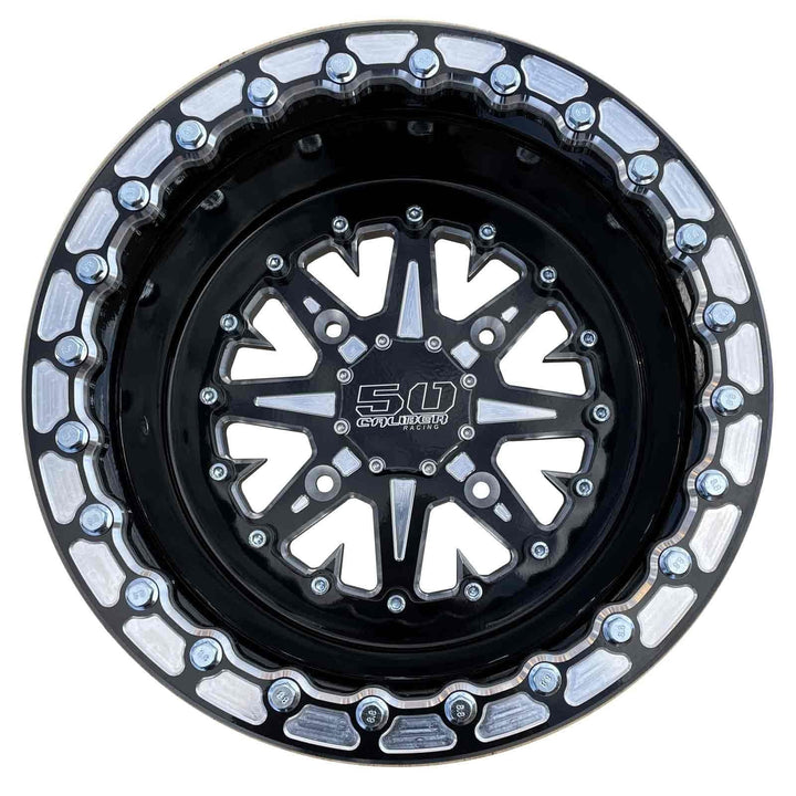 502 Billet Aluminum Beadlock Wheel (Black) by 50 Caliber Racing, front view