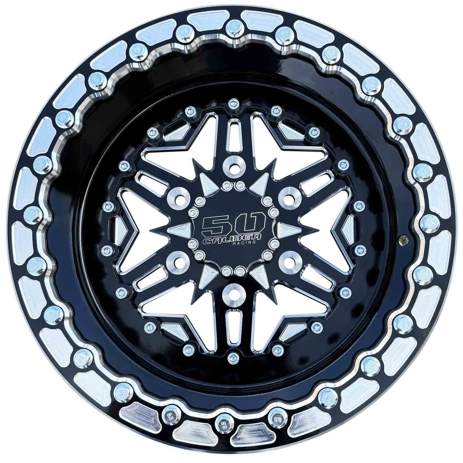 Can-Am Maverick R 504 Billet Aluminum Beadlock Wheel by 50 Caliber Racing, front view