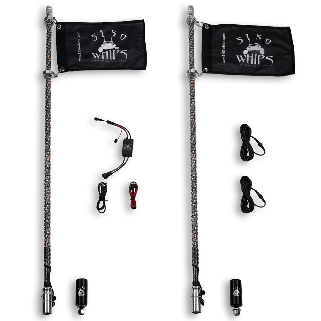 187 Platinum LED Whips (Pair) 5150 Whips