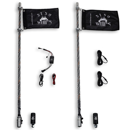 187 Platinum LED Whips (Pair) 5150 Whips