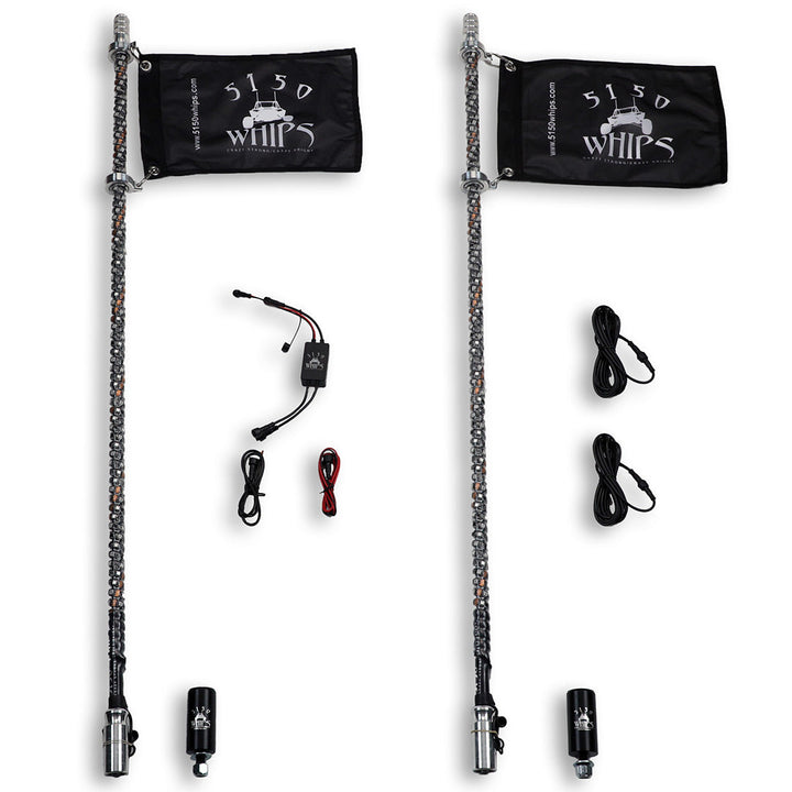 187 Platinum LED Whips (Pair) 5150 Whips
