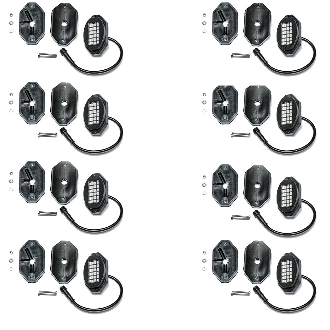 187 Style Rock Lights with Control Harness 5150 Whips