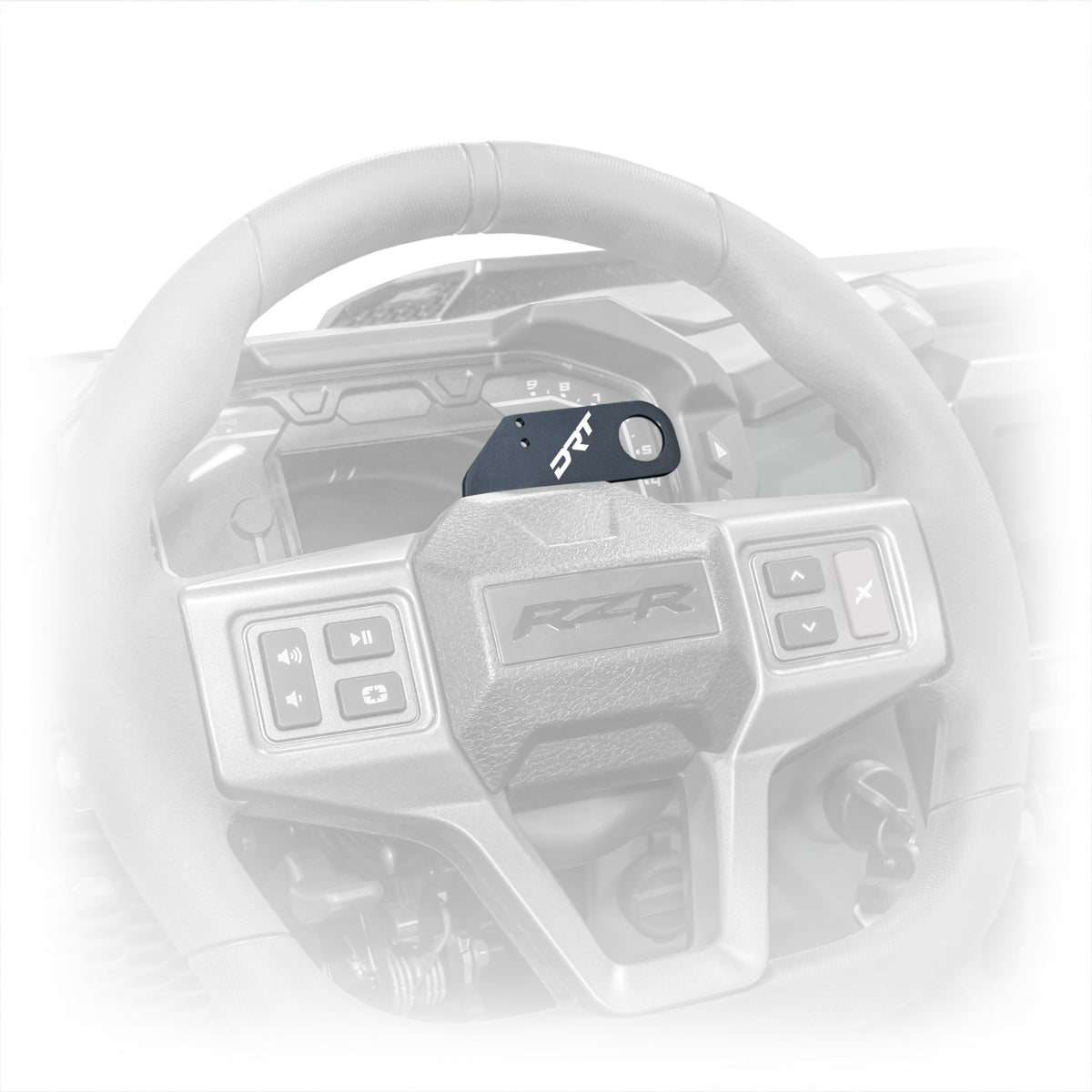 Polaris RZR Pro Series Steering Wheel Single Push-To-Talk Plate by DRT Motorsports, product view 1
