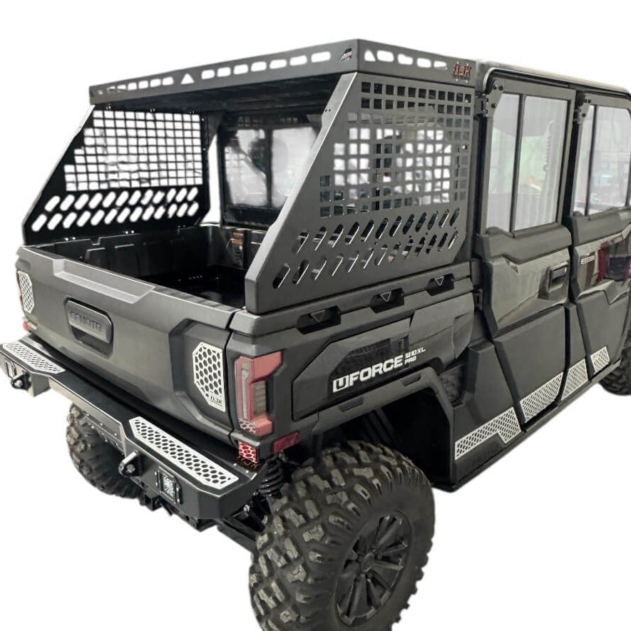 CF Moto UForce U10 Tall Bed Rack with Enclosure by AJK Offroad, product view 12