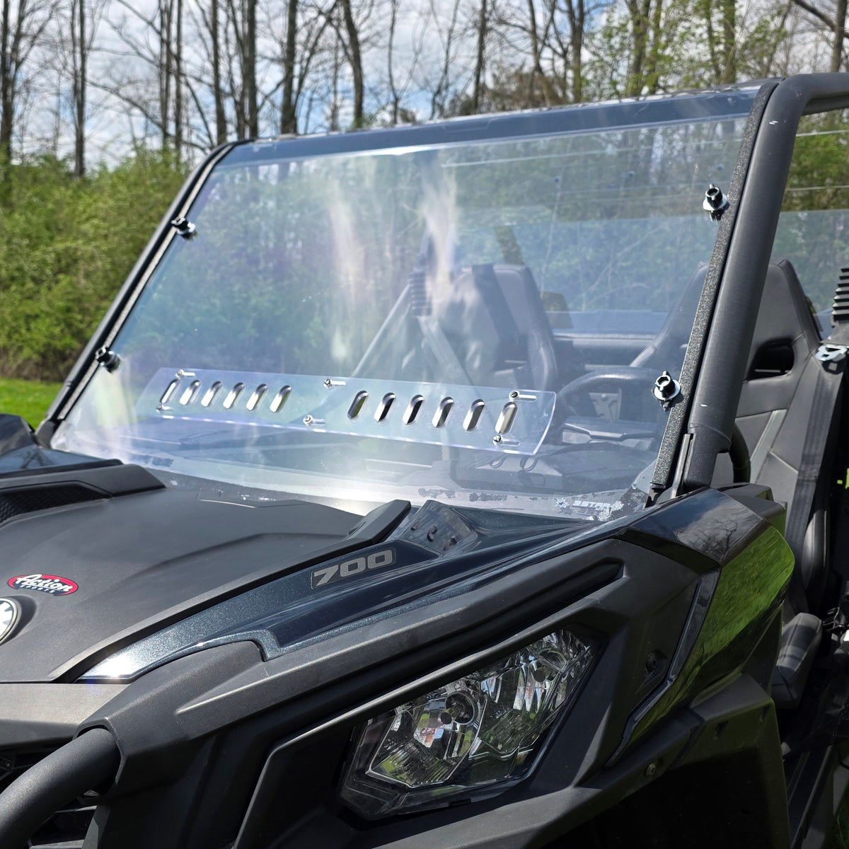 Can-Am Maverick Sport Polycarbonate Front Windshield by 3 Star UTV, front view 2