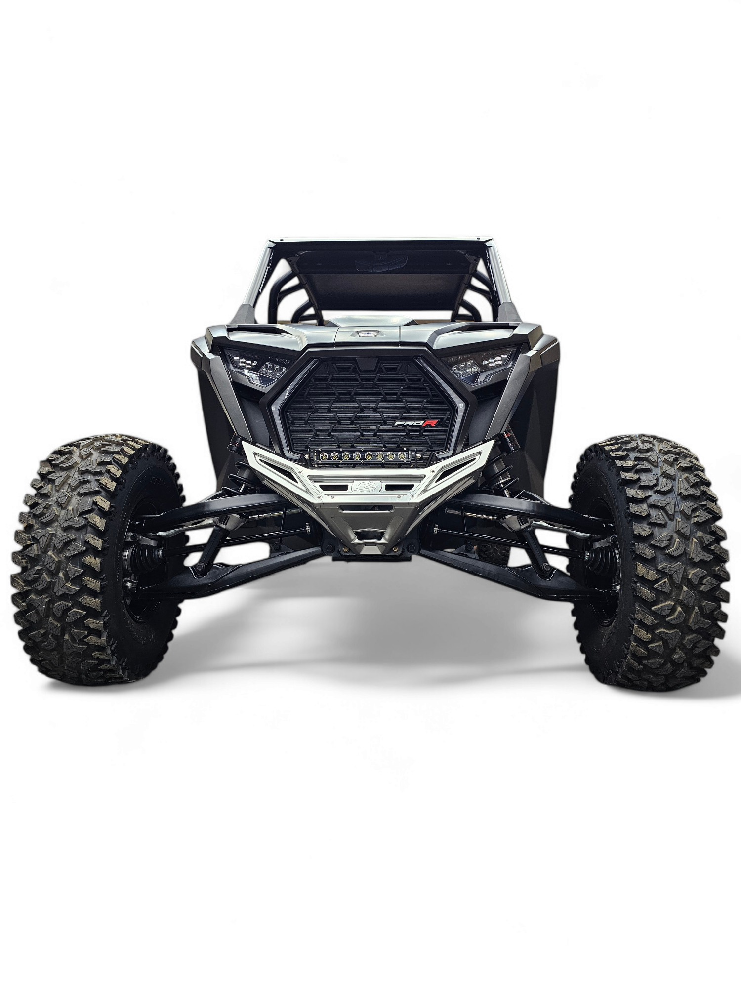Polaris RZR Pro R / Pro S / Turbo R Machined Front Winch Bumper (Clear Anodized)