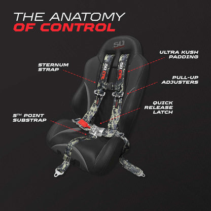 2" 5-Point Pro Series Latch Safety Harness | 50 Caliber Racing
