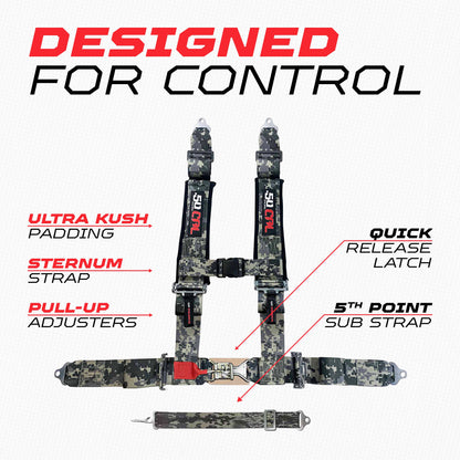 2" 5-Point Pro Series Latch Safety Harness | 50 Caliber Racing