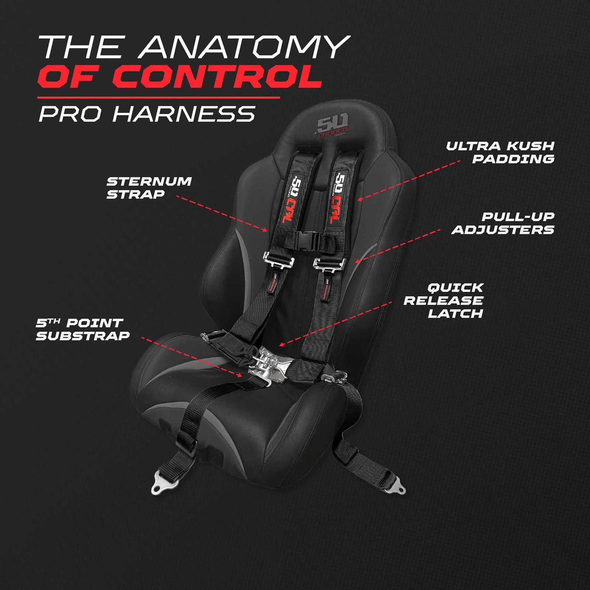 2" 5-Point Pro Series Latch Safety Harness | 50 Caliber Racing