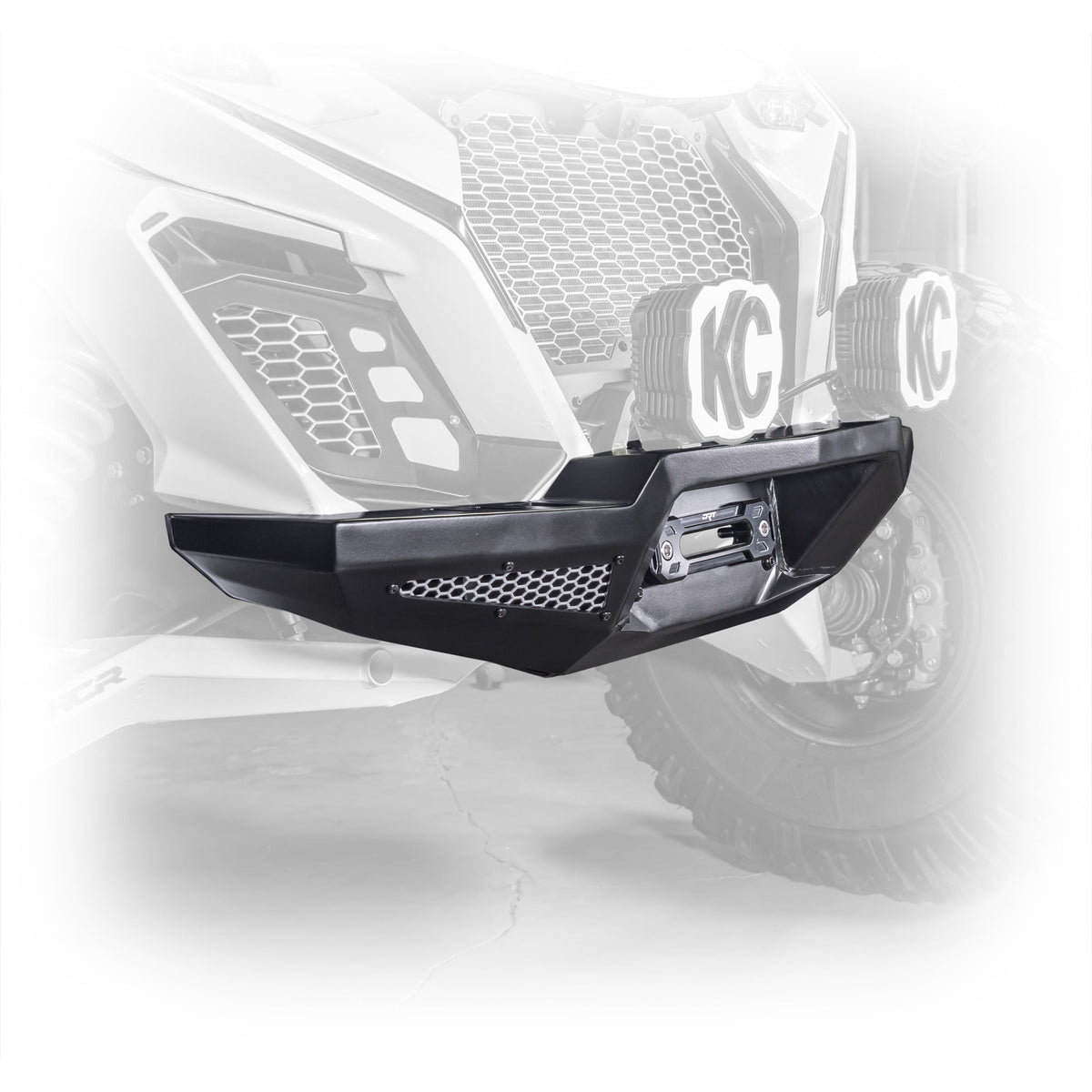 Can-Am Maverick R HD Front Winch Bumper by DRT Motorsports, front view 2