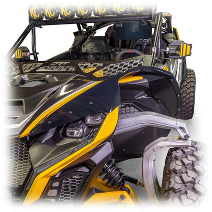 Smooth black ABS fender kit, ready for wrap or paint, for 2024+ Maverick R